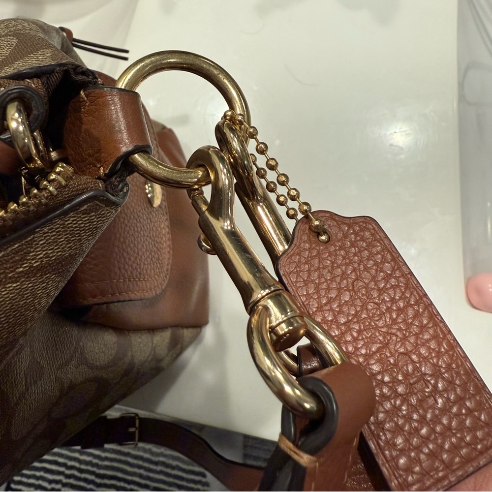 Coach Brown Monogram Shoulder Bag - Picture 12 of 13